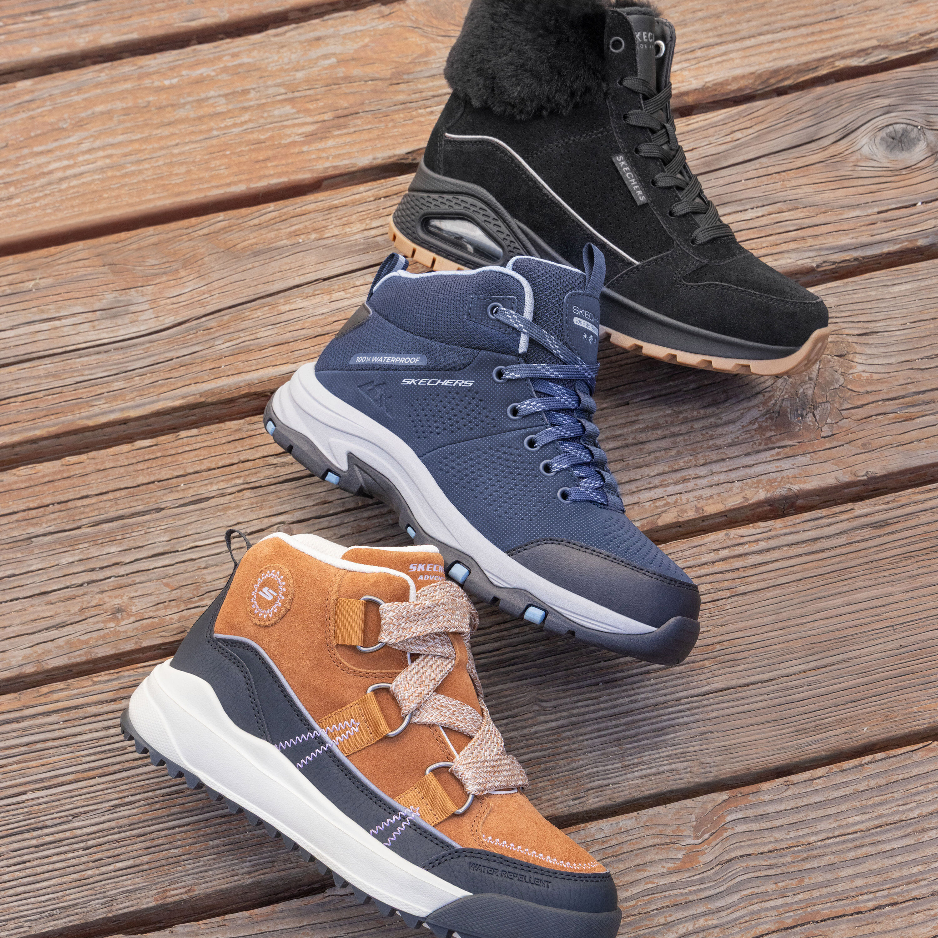 Skechers Brown and Gray Boots with Rugged Comfort Skechers Hiking Boots Mens 10.5 Relaxed Fit Relment... | Depop main image 4